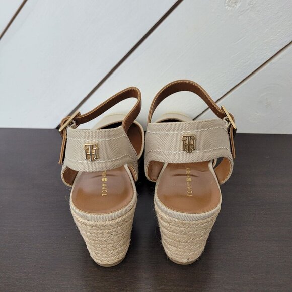 NEW Tommy Hilfiger Nilsa Espadrille Sandals Light Natural - Textile Size 10 - Picture 6 of 10
